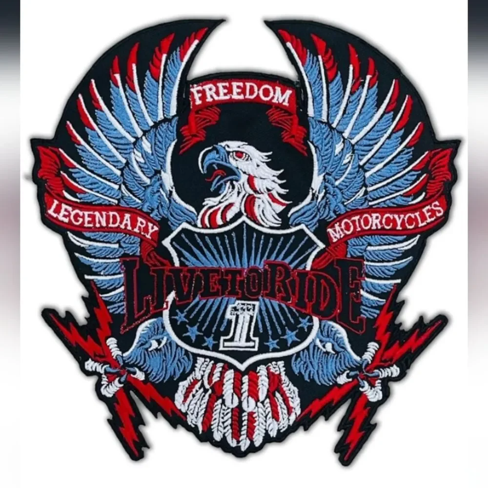 Eagle Legendary Live to Ride Biker Large Patch 9x9 Inches NWT